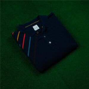 Paul Smith Navy Diagonal Stripe Pique Polo